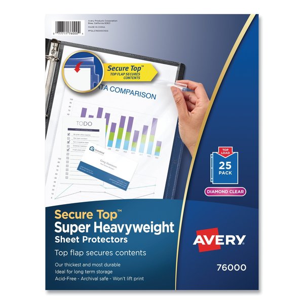 Avery Dennison Clear, Sheet Protector, PK25 76000